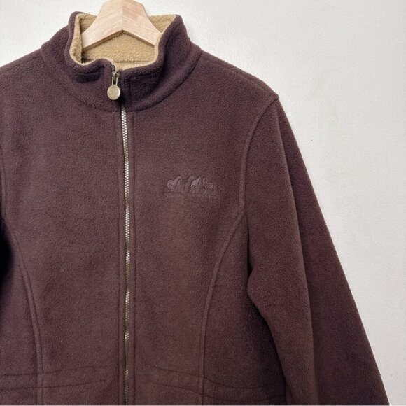 Outback Trading Medium Sherpa Brown Full Zip Womens Jacket - Picture 4 of 14